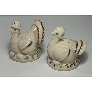 Lenox Mr. and Mrs. Turkey Salt & Pepper Shakers 816856 Excellent Used